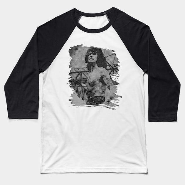 Bon scott // Retro Poster Baseball T-Shirt by Degiab